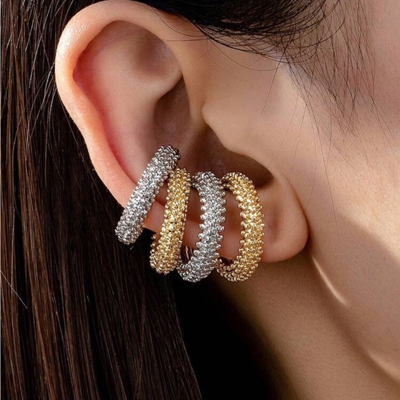 Jewelry - Gold & Silver 4pc Ear Cuffs
